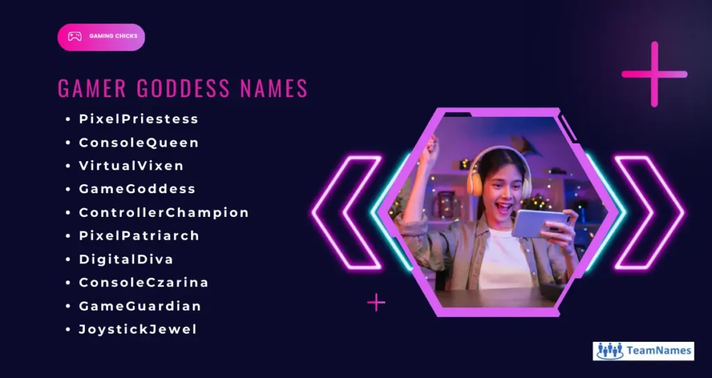 Gamer goddess Names