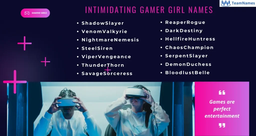 Intimidating Gamer Girl Names