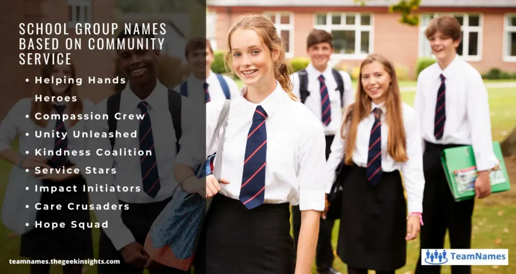 School Group Names Based on Community Service