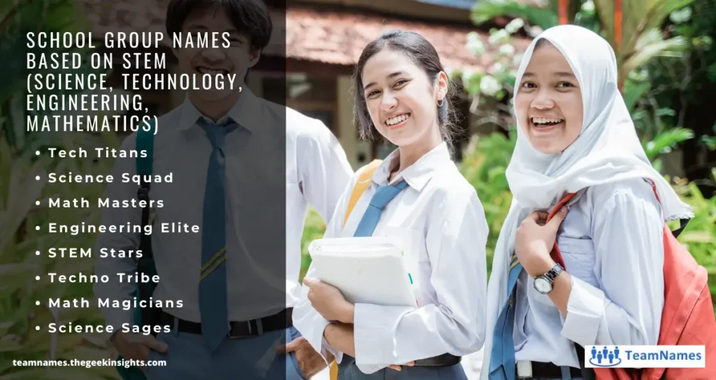 School Group Names Based on STEM (Science, Technology, Engineering, Mathematics)