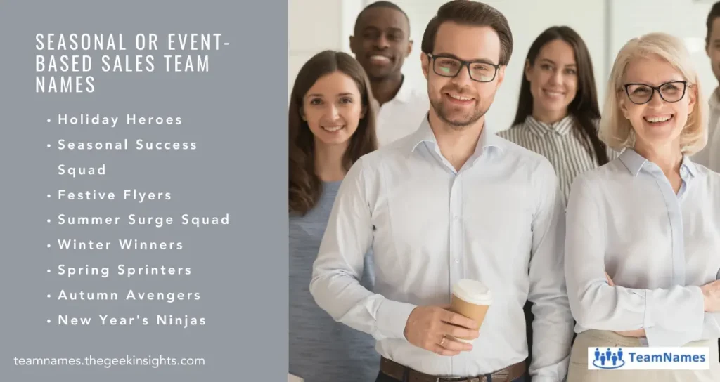 Seasonal or Event-Based sales Team Names