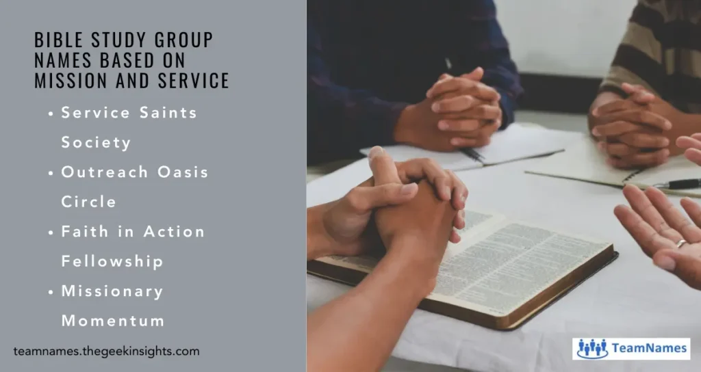 Bible Study Group Names Based on Mission and Service