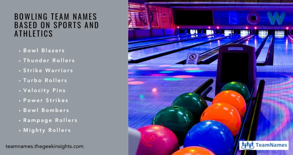 Bowling Team Names based on Sports and Athletics