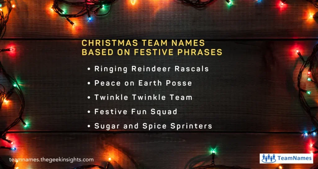 Christmas Team Names Based on Festive Phrases