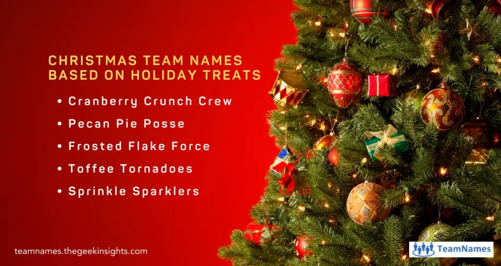 Christmas Team Names Based on Holiday Treats