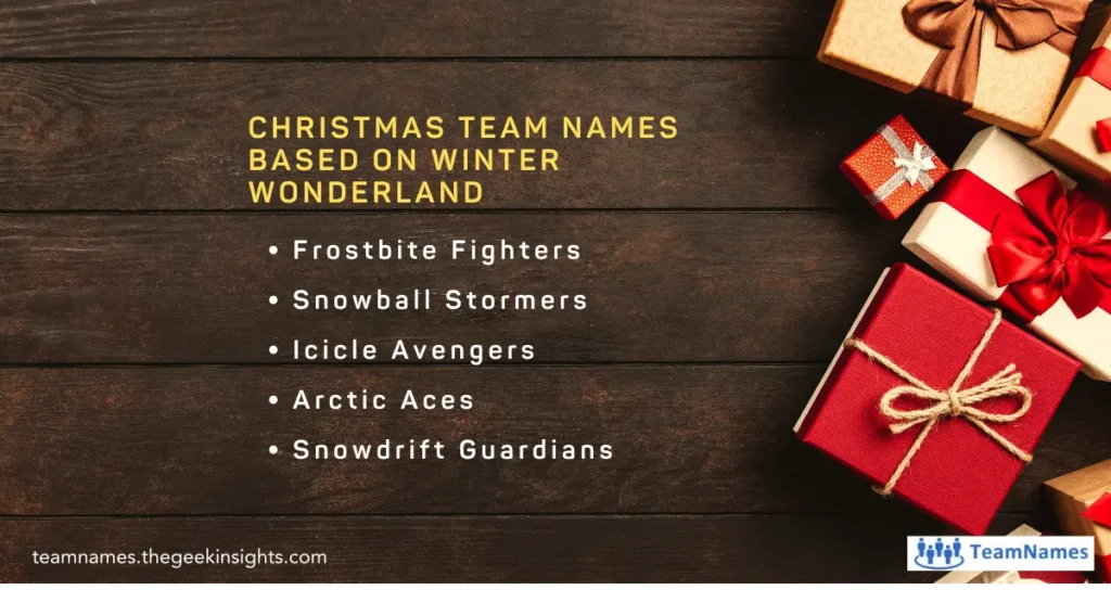 Christmas Team Names Based on Winter Wonderland