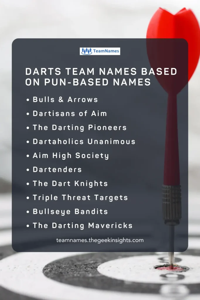 Darts Team Names Based on Pun-Based Names