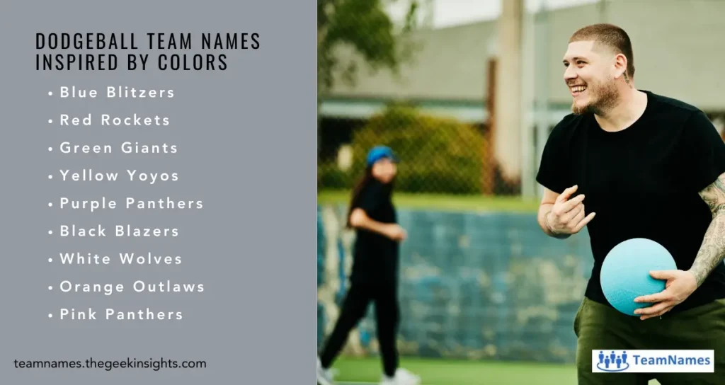 Dodgeball Team Names Inspired by Colors