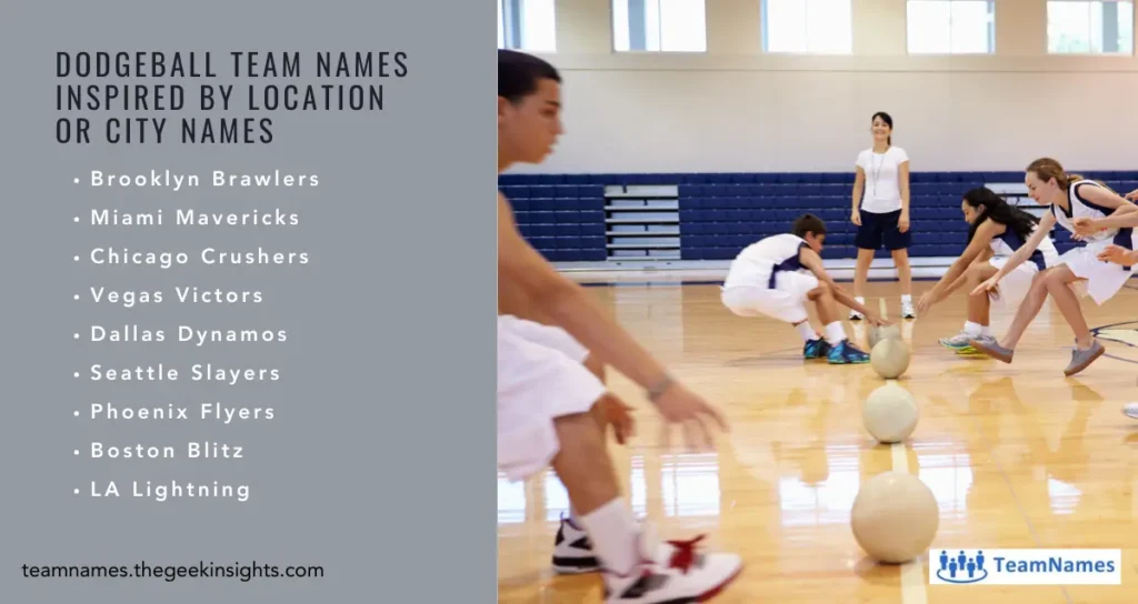 Dodgeball Team Names inspired by Location or City names