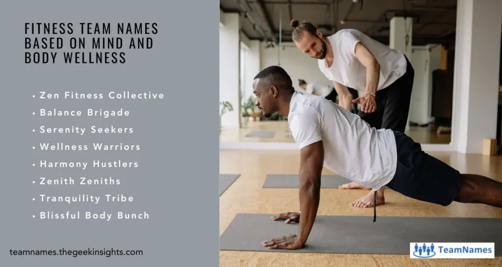 Fitness Team Names based on Mind and Body Wellness