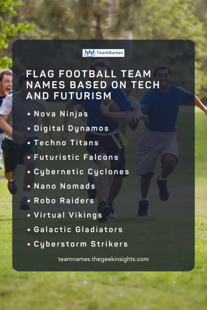 Flag Football Team Names Based on Tech and Futurism