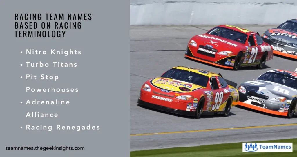 Racing Team Names Based on Racing Terminology