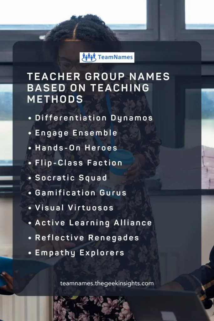 Teacher Group Names Based on Teaching Methods