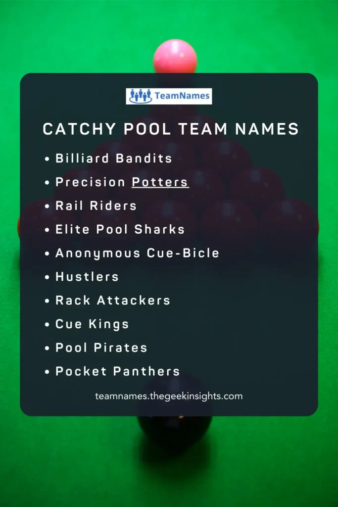 Catchy Pool Team Names