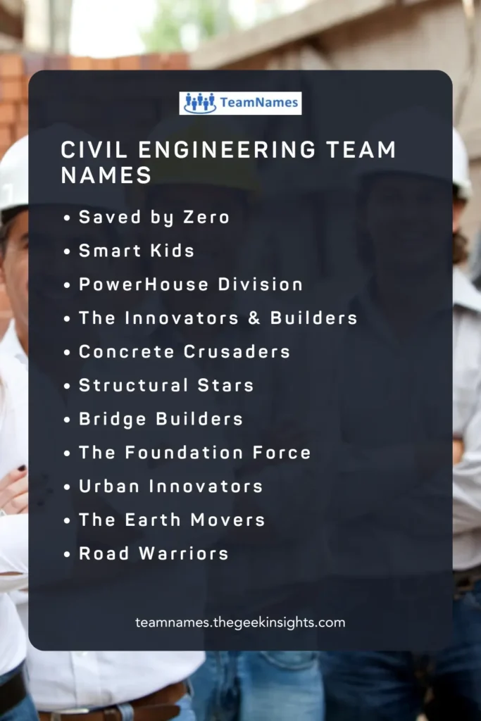 Civil Engineering Team Names