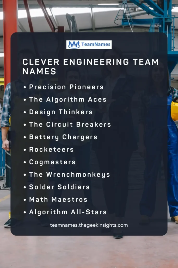 Clever Engineering Team Names