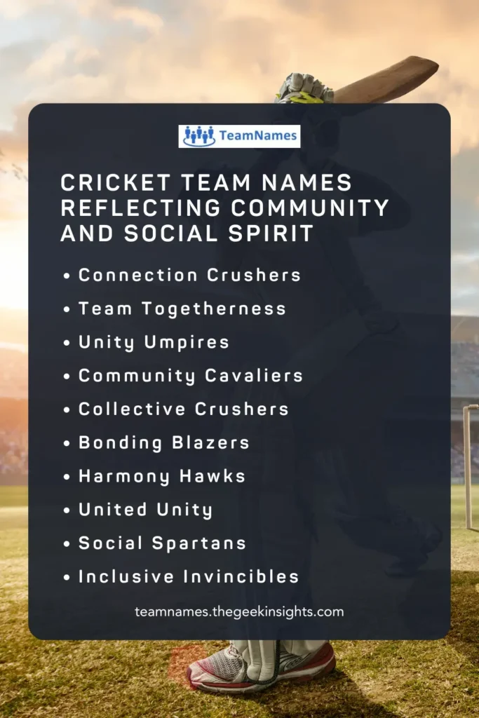 Cricket Team Names Reflecting Community and Social Spirit