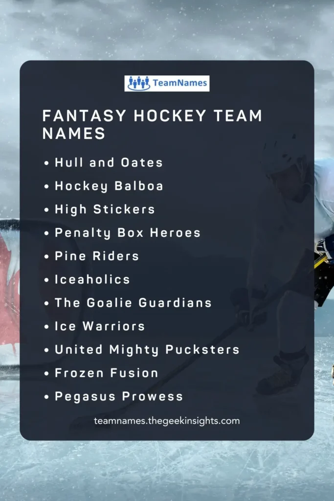 Fantasy Hockey Team Names