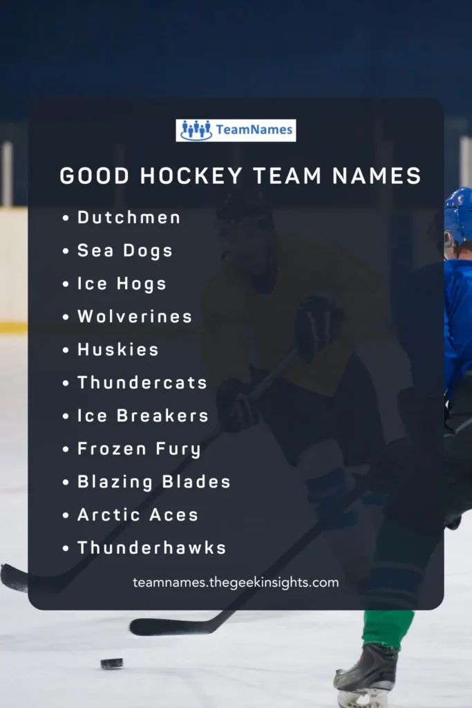 Good Hockey Team Names