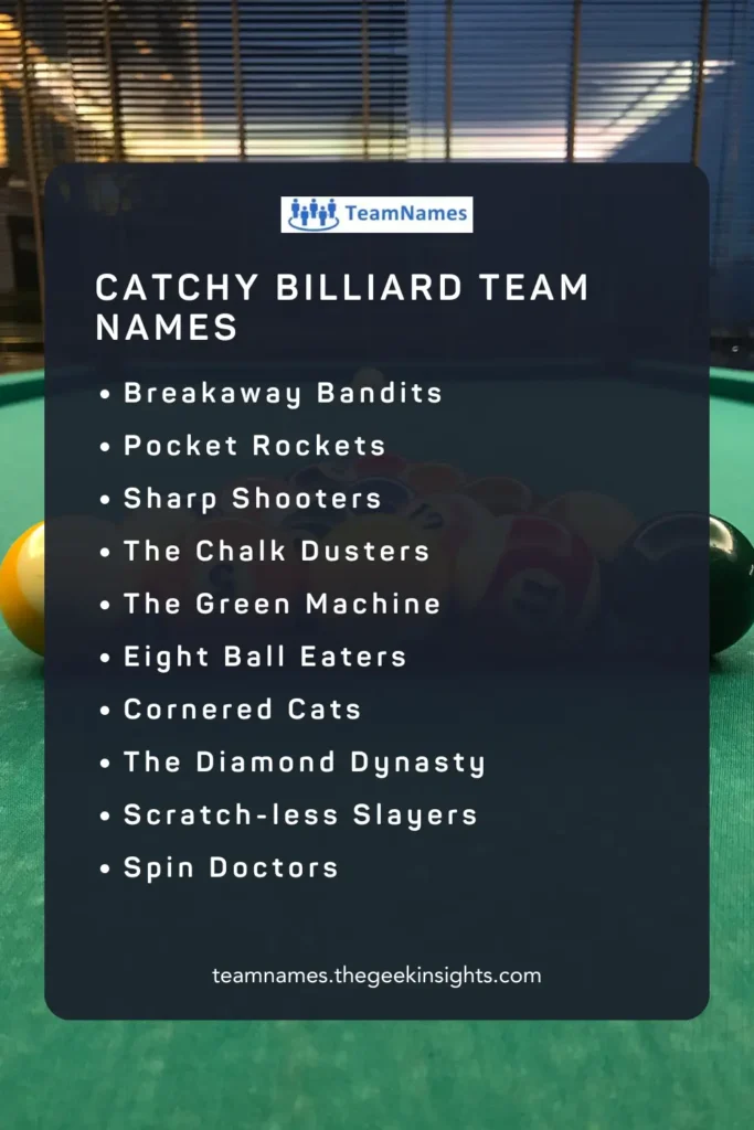 Catchy Billiard Team Names