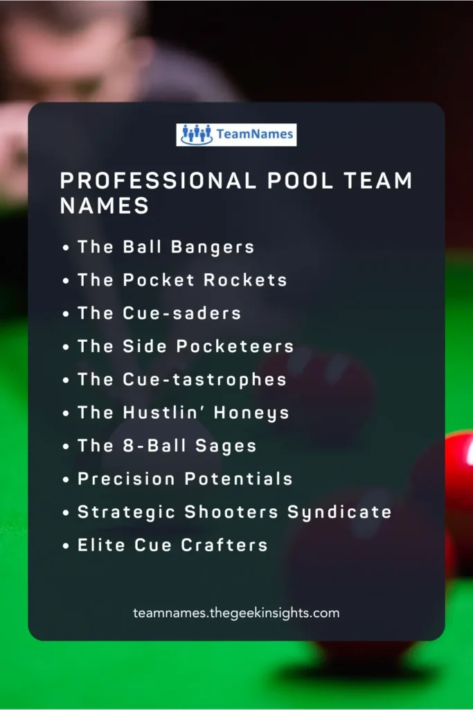 Professional Pool Team Names