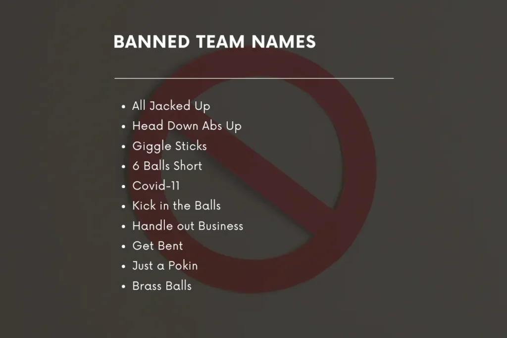 Banned Team Names