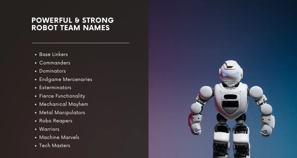 Powerful & Strong Robot Team Names