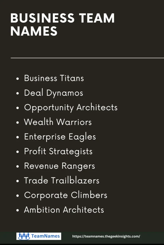 Business Team Names