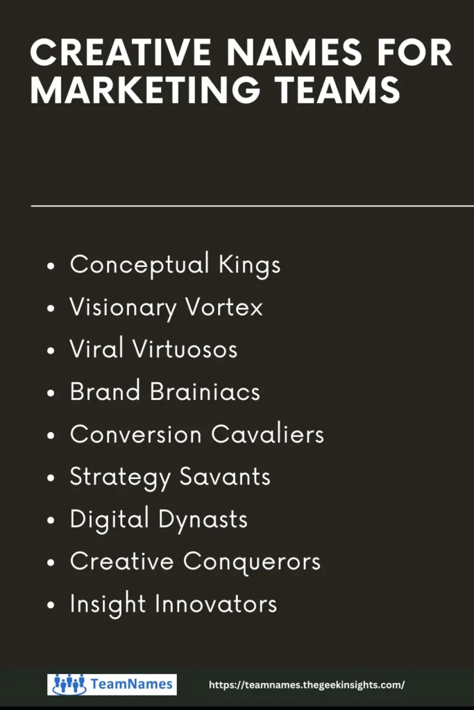 Creative Names for Marketing Teams