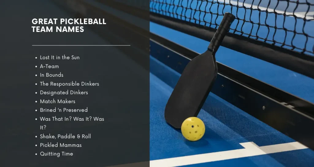 Great Pickleball Team Names