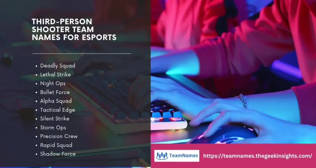 Third-Person Shooter Team Names for Esports