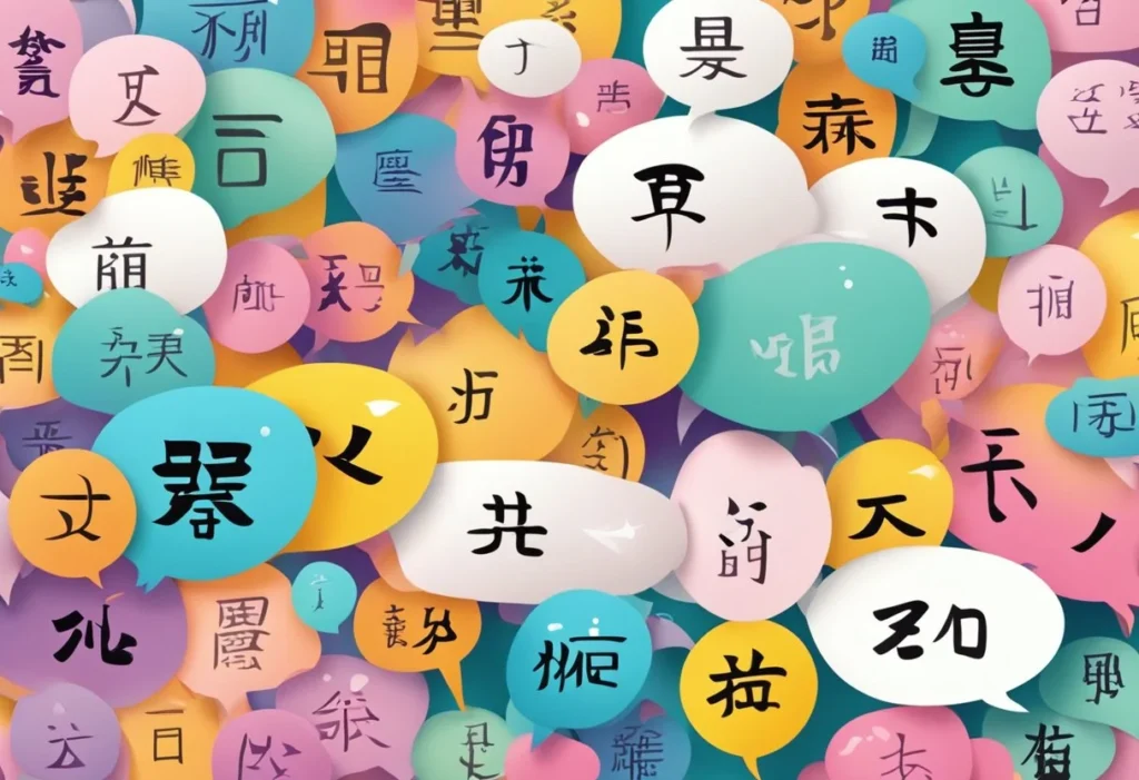 A colorful array of Chinese characters