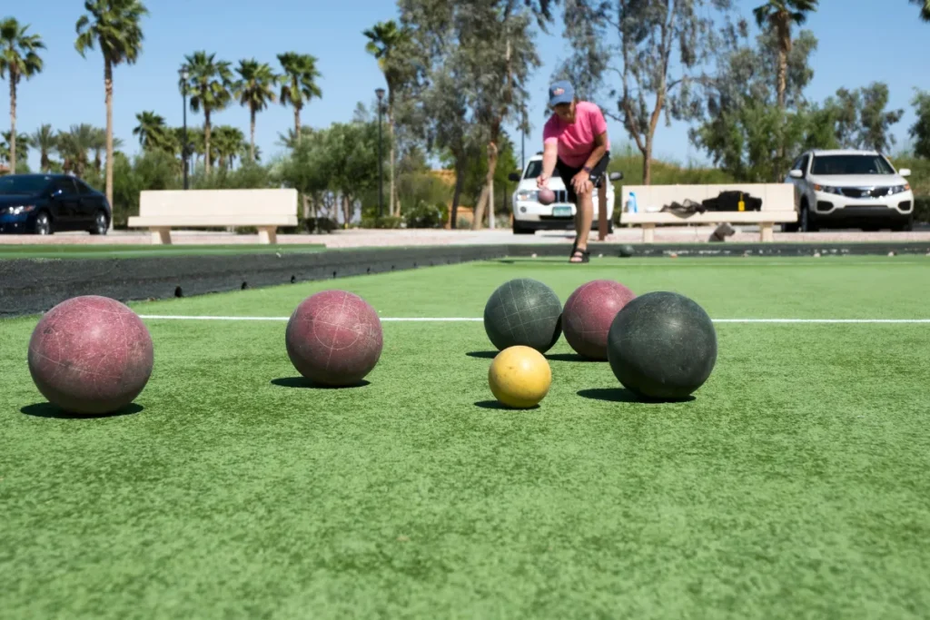 Playing Bocce Ball