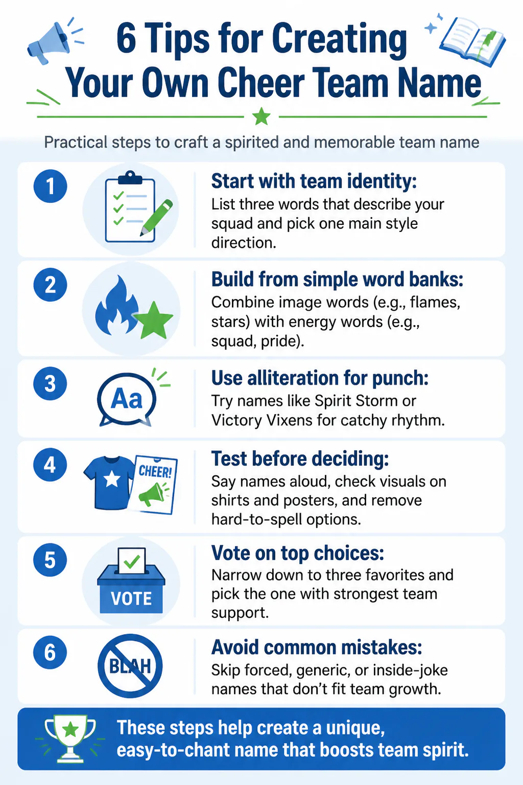 6 Tips for Creating Your Own Cheer Team Name