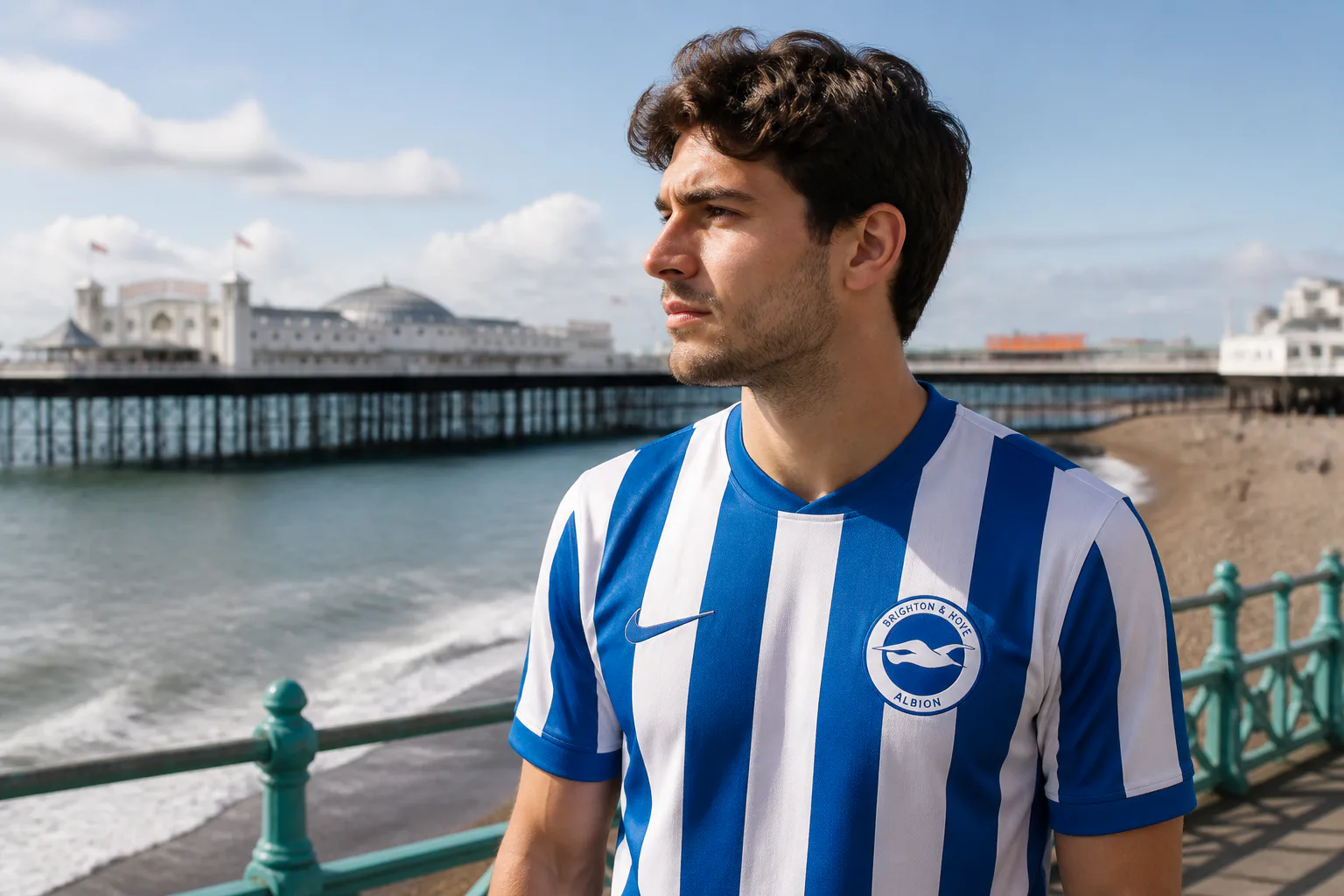 Man in Brighton & Hove Albion jersey