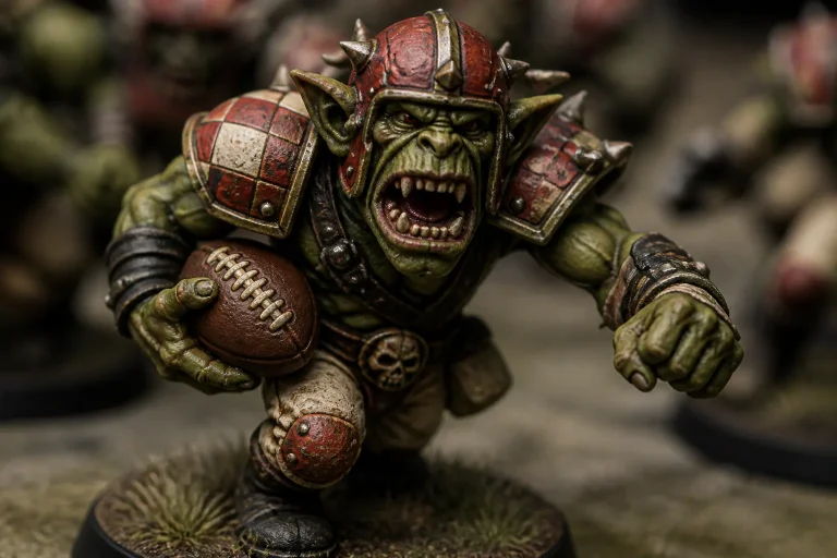 Orc football player figurine