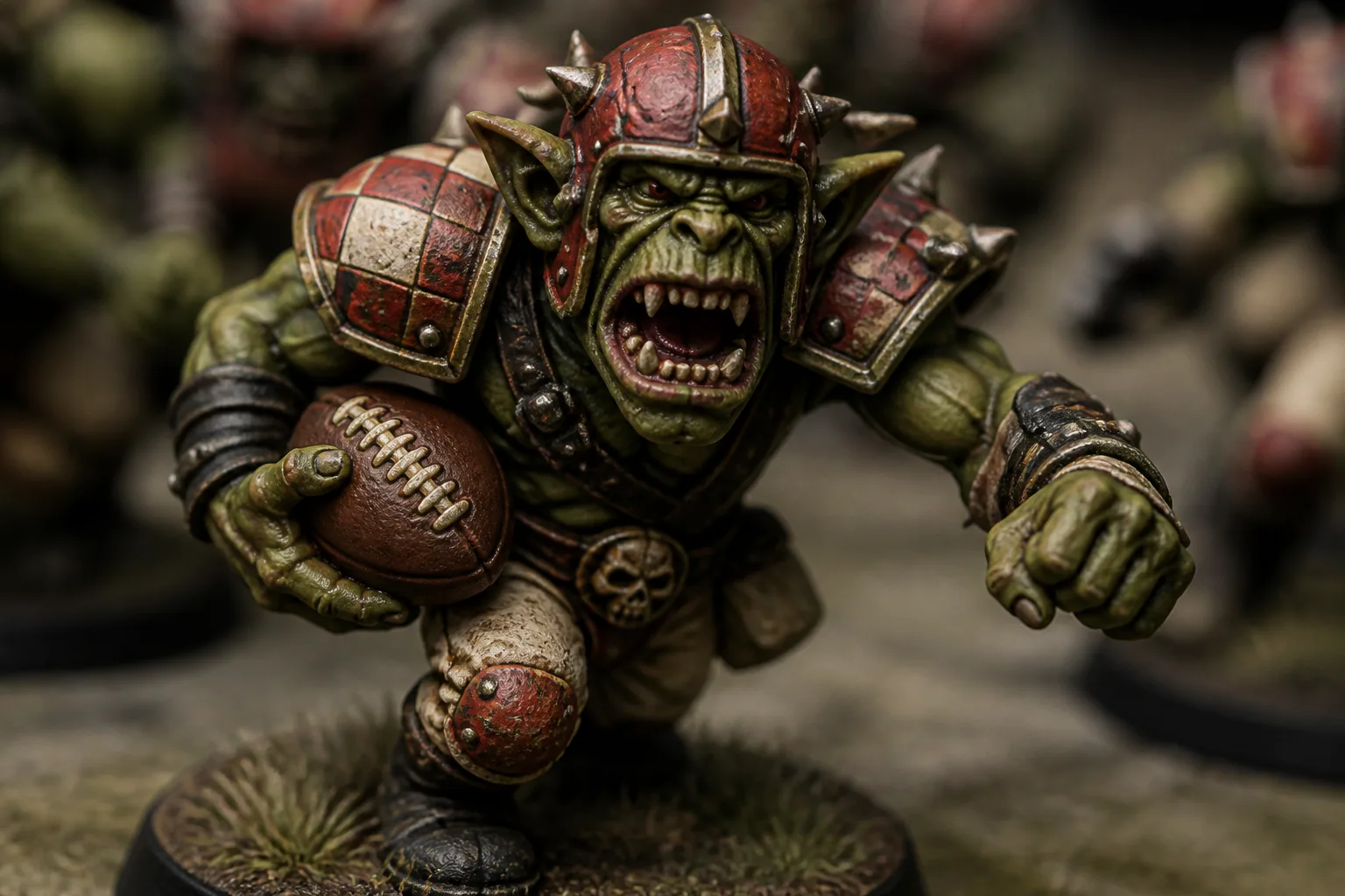 Orc football player figurine